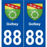 88 Golbey blason autocollant plaque stickers ville