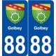 88 Golbey blason autocollant plaque stickers ville