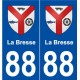 88 La Bresse blason autocollant plaque stickers ville