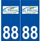 88 La Bresse logo autocollant plaque stickers ville