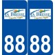 88 La Bresse logo autocollant plaque stickers ville