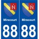 88 Mirecourt blason autocollant plaque stickers ville