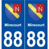 88 Mirecourt blason autocollant plaque stickers ville