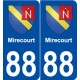 88 Mirecourt blason autocollant plaque stickers ville