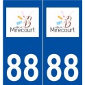 88 Mirecourt logo autocollant plaque stickers ville