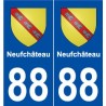88 Neufchâteau blason autocollant plaque stickers ville