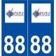 88 Neufchâteau logo autocollant plaque stickers ville