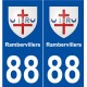 88 Rambervillers blason autocollant plaque stickers ville