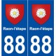 88 Raon-l'étape blason autocollant plaque stickers ville