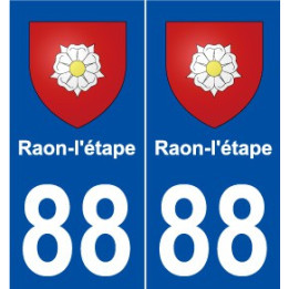 88 Raon-l'étape blason autocollant plaque stickers ville