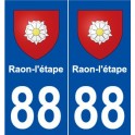 88 Raon-l'étape blason autocollant plaque stickers ville