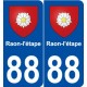 88 Raon-l'étape blason autocollant plaque stickers ville