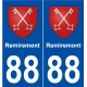 88 Remiremont blason autocollant plaque stickers ville