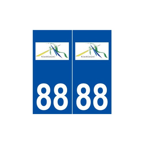 88 Remiremont logo autocollant plaque stickers ville