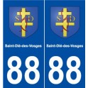 88 Saint-Dié-des-Vosges blason autocollant plaque stickers ville