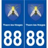 88 Thaon-les-Vosges blason autocollant plaque stickers ville