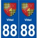 88 Vittel blason autocollant plaque stickers ville