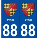 88 Vittel blason autocollant plaque stickers ville