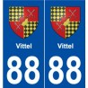 88 Vittel blason autocollant plaque stickers ville