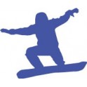 Etiqueta engomada de la snowboard de la etiqueta engomada de esquí azul logo 1
