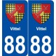 88 Vittel blason autocollant plaque stickers ville