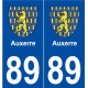 89 Auxerre blason autocollant plaque stickers ville
