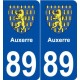 89 Auxerre blason autocollant plaque stickers ville