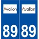 89 Avallon logo autocollant plaque stickers ville