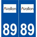 89 Avallon logo autocollant plaque stickers ville