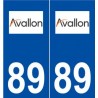 89 Avallon logo autocollant plaque stickers ville