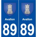 89 Avallon blason autocollant plaque stickers ville