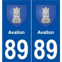 89 Avallon blason autocollant plaque stickers ville