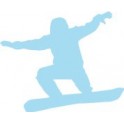 Autocollant snowboard sticker ski couleur bleu ciel logo 1