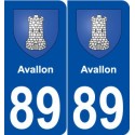 89 Avallon blason autocollant plaque stickers ville