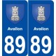 89 Avallon blason autocollant plaque stickers ville