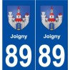 89 Joigny  blason autocollant plaque stickers ville