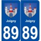 89 Joigny  blason autocollant plaque stickers ville