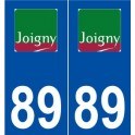 89 Joigny logo autocollant plaque stickers ville