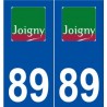 89 Joigny logo autocollant plaque stickers ville