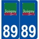 89 Joigny logo autocollant plaque stickers ville