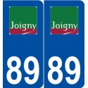 89 Joigny logo autocollant plaque stickers ville