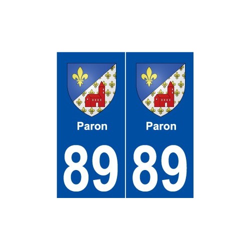 89 Paron blason autocollant plaque stickers ville