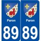 89 Paron blason autocollant plaque stickers ville