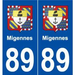 89 Migennes blason autocollant plaque stickers ville