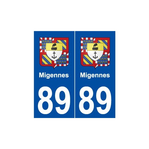 89 Migennes blason autocollant plaque stickers ville