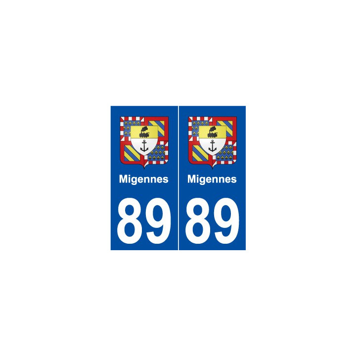 89 Migennes blason autocollant plaque stickers ville