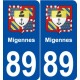 89 Migennes blason autocollant plaque stickers ville