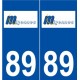 89 Migennes logo autocollant plaque stickers ville