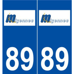 89 Migennes logo autocollant plaque stickers ville