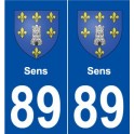89 Sens blason autocollant plaque stickers ville